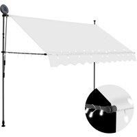 Manual Retractable Awning with LED 250 cm Cream