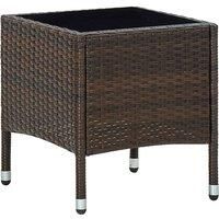 Garden Table Brown 40x40x45 cm Poly Rattan