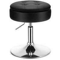 Swivel Bar Stool w/ Lid Tufted Vanity Stool Height Adjustable Dining Chair