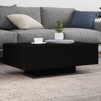 Berkfield Home Coffee Table with LED Lights Black 85x55x31 cm | Size: 85 x 55 x 31 cm