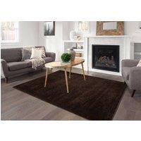Smart Living Super Soft Fluffy Thick Pile Shimmer Shaggy Area Rugs in Brown | Size: 120cm x 170cm