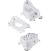 Keeeper White Stars Baby Potty toilet Seat & Step Stool Set, Multi