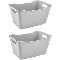 Keeeper Storage Box 12L Textured Surface Grey - Set Of 2