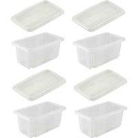 Set of 4 Storage Box & Lid 7 Litre with Turn Around Stacking System