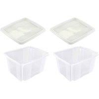 Set of 2 Storage Box 24 Litre with Lid Turn Around Stacking System