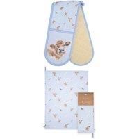 Farmyard Friends Double Oven Glove (Cow) & Tea Towel